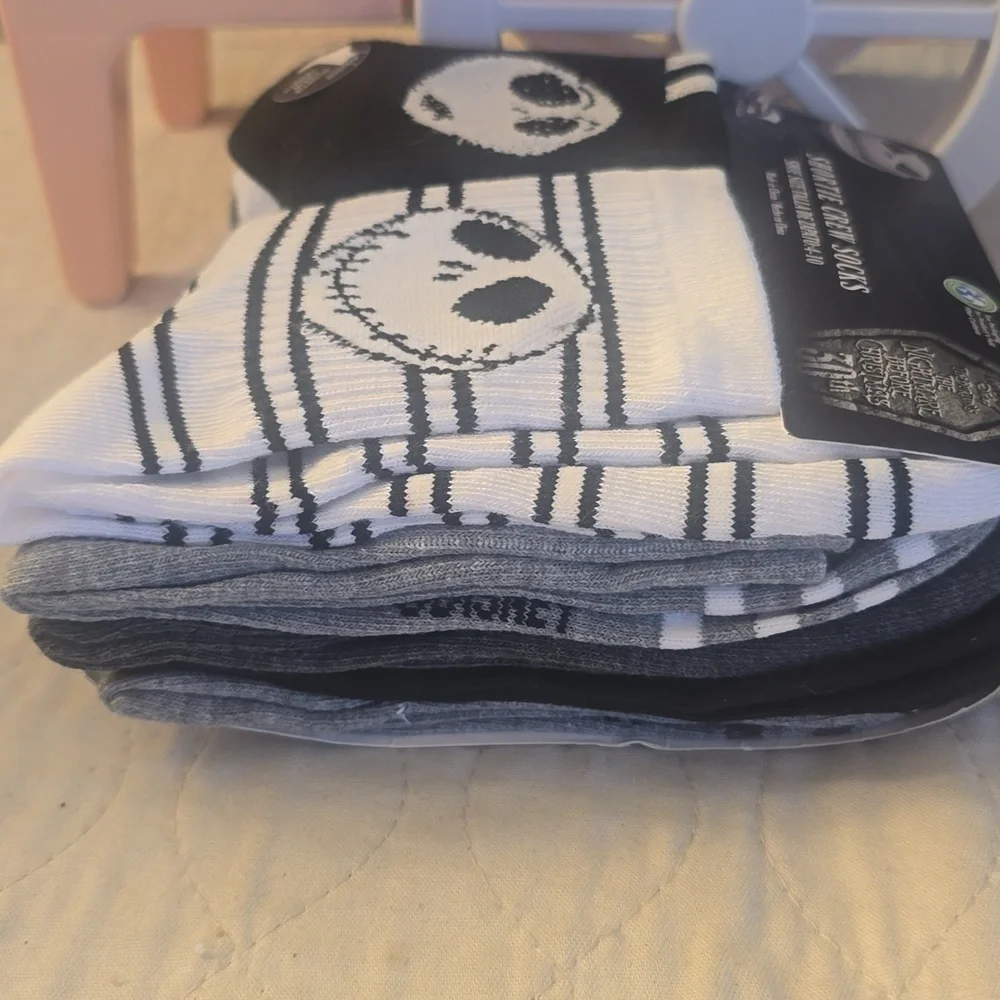 Disney Nightmare Before Christmas Crew Socks Set Of 10 Size 4-10 New